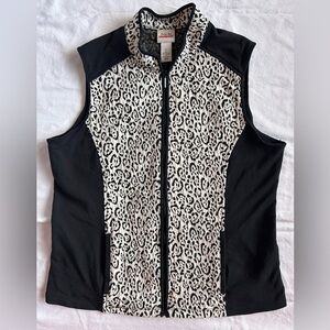 Ruby Rd Favorites Leopard Print Vest Sz L Women's